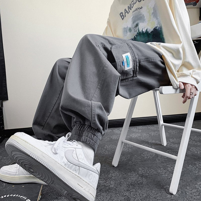 Men Pants Workwear Pants Ankle-Tied