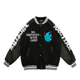Men Fall Outfits Printed Baseball Uniform Coat Jacket
