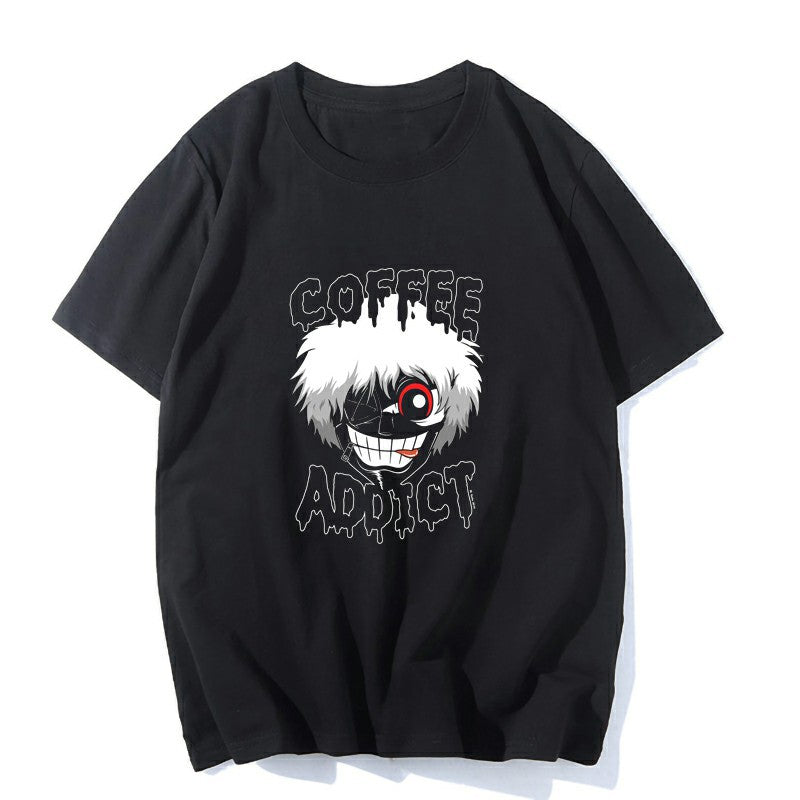 Anime Tshirts Aesthetic Men's Shirt Anime plus Size Men's Comfort Printing round Neck Short Sleeve T-shirt