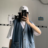Harajuku Clothing Men's Casual Shirts Summer Workwear Vest Trend Men's and Women's Tops