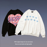 Mens Fall Outfits Love Long Sleeve T-shirt Autumn and Winter Loose Round Neck Sweater