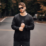 Men plus Size Sweatshirt Autumn and Winter Pullover Sweater Letter Printing Overweight People plus Size Thickened T-shirt