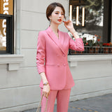 Women Pants Suit Uniform Designs Formal Style Office Lady Bussiness Attire Autumn and Winter Suit Fall Winter Fashion Yellow Business Suit