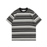 2022 Summer Man T Shirt Striped Loose