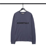 Fog Essentials Long Sleeve round Neck Sweatshirt Double Line Stereo Glue Lettered Casual Long Sleeve
