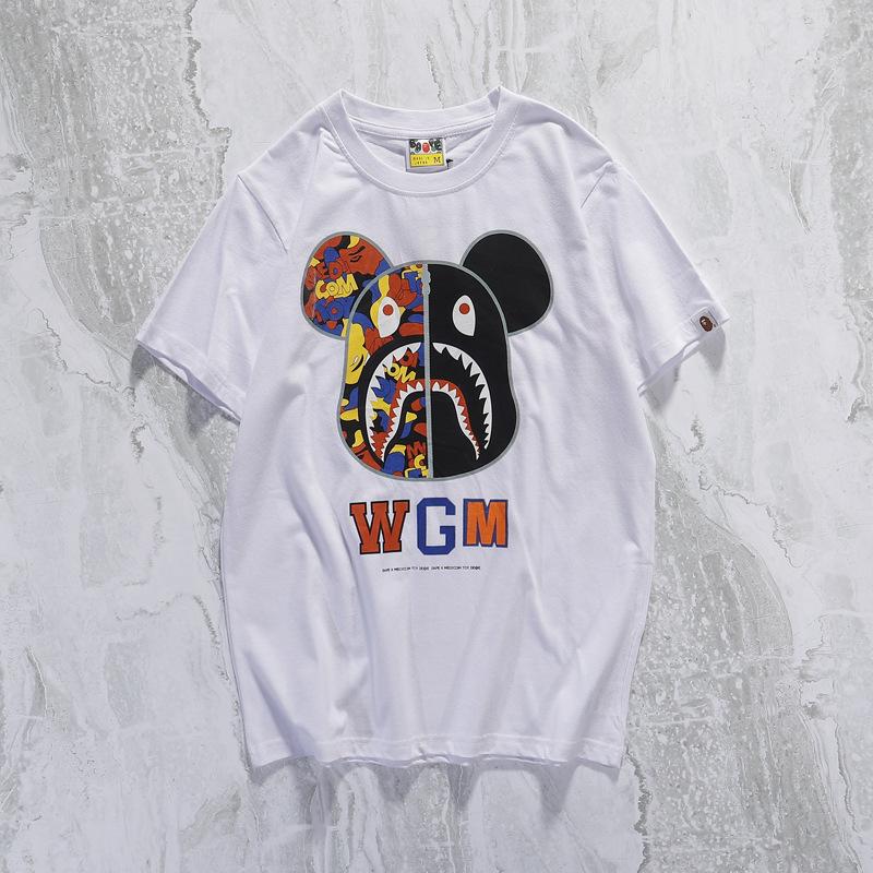 A Ape Print T Shirt Cartoon Camouflage Bear Little Monkey Bottoming Shirt Short Sleeve T-shirt