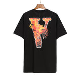 Vlone Summer Fashion Printed Short Sleeve Loose Oversized Tshirt