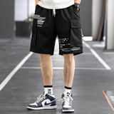 Mens Cargo Shorts Men's Summer Loose Fifth Pants Overalls Youth Straight Casual Letters