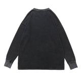 Mens Fall Outfits Big Talker Kanye Washed and Worn Long Sleeve T-shirt Men and Women Loose Hip Hop Couple Sweater
