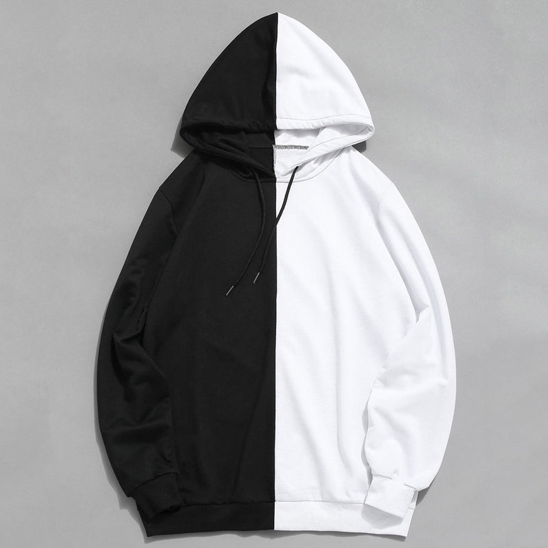 Split Hoodie Demons And Angels 2021 Stitching Contrast Color Sweatshirt Hoodie