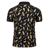 Men Shirt Fashion Slim Fit Shirt Short Sleeve Shirt Large Size Casual Top Summer Men's Fashion Print Short Sleeve Lapel T-shirt Polo Shirt