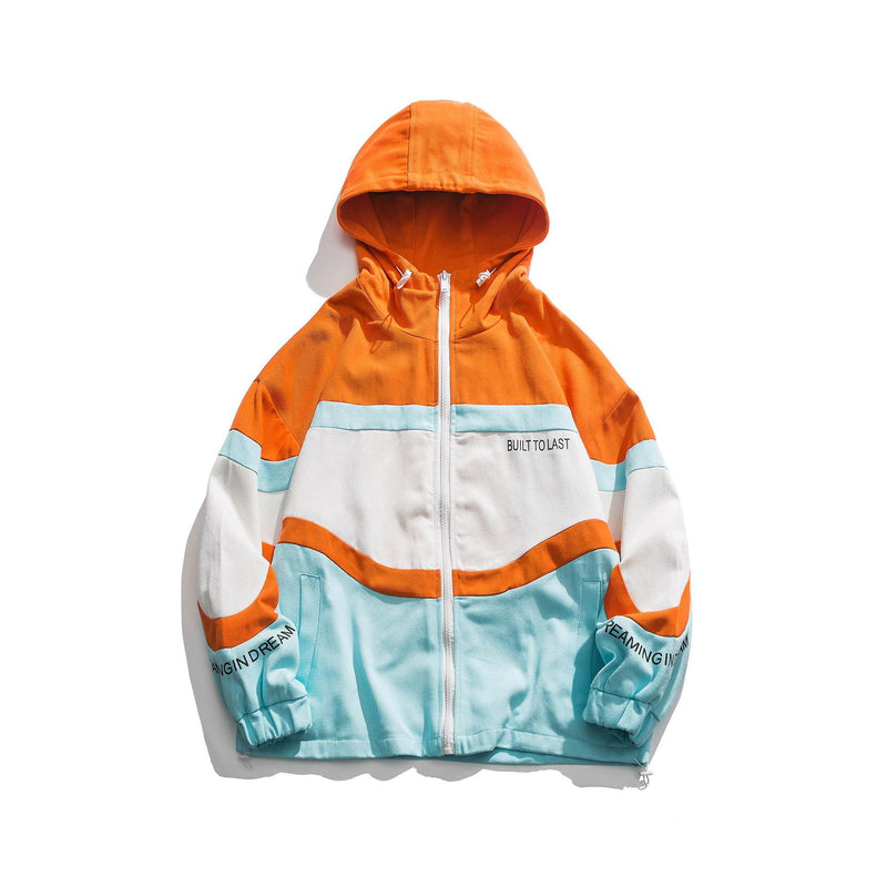 Men's Spring plus Size Retro Sports Hooded Multicolor Jacket Men's Coat Casual All-Matching Tops Men Coat