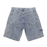 Men Jean Shorts Fashion Brand Washed Denim Shorts Men's Street Fashion Loose Straight Shorts Summer Bermuda Shorts