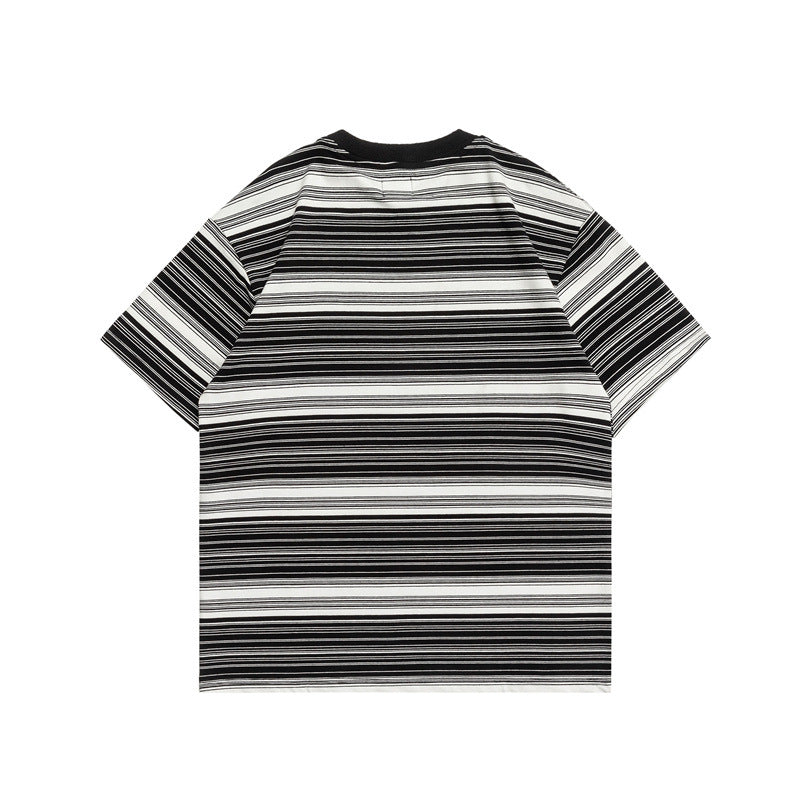 2022 Summer Man T Shirt Striped Loose