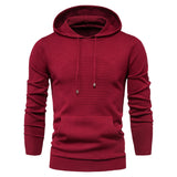 Men's Solid Color Slim-Fit Hood Sweater Knitwear plus Size Fashion Casual Exercise Coat Men Pullover Sweaters