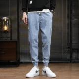 Men Summer Jeans Spring Ankle-Tied Loose Stitching Harem Jeans plus Size Retro Sports Trousers Men