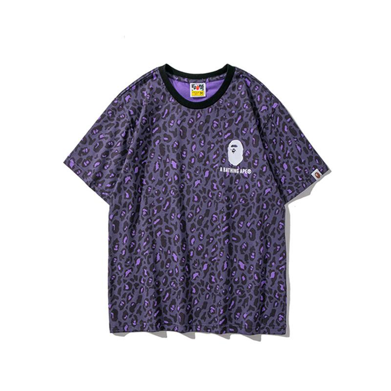 A Ape Print T Shirt Spring/Summer Camouflage Leopard Print Short Sleeve T-shirt