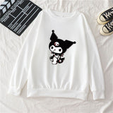 Kuromi Sweatshirt  Spring and Autumn Thin Clow M New Printed Cross-Border Loose Cotton round Neck Top for Women