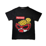 A Ape Print for Kids T Shirt Short Sleeve T-shirt Summer round Collar in Black