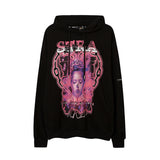 Mens Fall Outfits Portrait Printing Terry Hooded Sweater Couple Loose Top