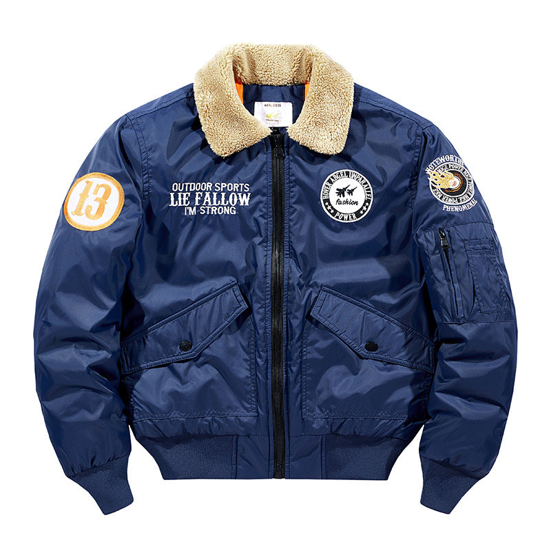 Kanye Bomber Jacket Flight Suit Embroidered Cotton Lapel