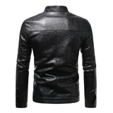 1970S East West Calfskin Motorcycle Jacket, Men's Leather Coat Stand Collar Leather Jacket Coat Motorcycle Leather Coat