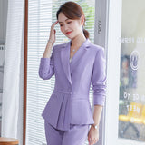 Women Pants Suit Uniform Designs Formal Style Office Lady Bussiness Attire Slim Fit Autumn and Winter Leisure Professional Tailored Suit Coat