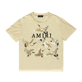 Amiri T Shirt Crane Print Casual Round Neck