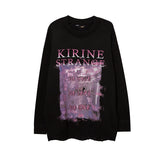 Men Fall Outfits Graffiti Printing Niche Ripped Sweater Oversize Bottoming Sweater
