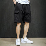 Mens Cargo Shorts Men's Summer Overalls Pants Men's Fifth Pants Cotton Multi-Pocket Casual Loose Shorts Men
