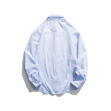 Men Shacket Long Sleeve Autumn Shirt Autumn Letter Print Fashion Striped Shirt for Men