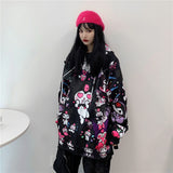 Sweater Women's Spring and Autumn Japanese Style Loose Cardigan Clow M Printed Hooded Long Sleeve Coat