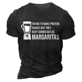 Man T Shirt Casual round Neck Heat Transfer Patch Printed Loose Pullover