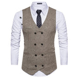 Tuxedo Vests Men Suit Vest Men's Fashion Collar Autumn and Winter Suit Vest Casual
