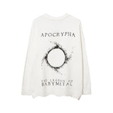 Mens Fall Outfits Letter Sweater Loose Long Sleeve Top
