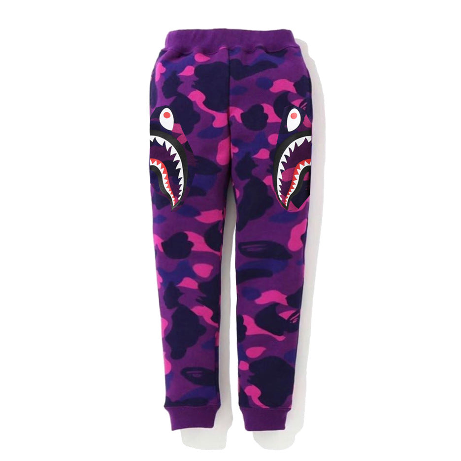 A Ape Print for Kids Pant Children Camouflage Shark Trousers Sweatpants Cartoon Casual Pants