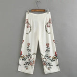 Wide Leg Floral Print Pants Spring Floral Print Casual Wide Leg Pants for Women