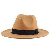 Fedora Hat Autumn and Winter Men and Women Couple Woolen Hat British Imitation Felt Fedora Hat