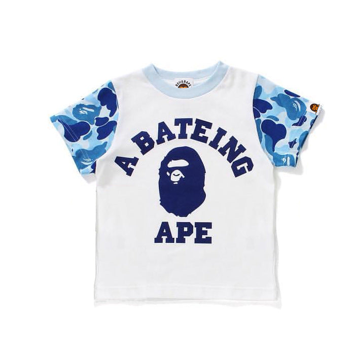 A Ape Print for Kids T Shirt Children's Short-Sleeved Cotton Casual T-shirt Men
