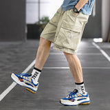 Mens Cargo Shorts Men's Summer Loose Fifth Pants Overalls Youth Straight Casual Letters