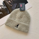 LL Cool J Hat Autumn and Winter Kangaroo Embroidery Plush Bonnet Beanie Hat
