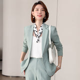 Women Pants Suit Uniform Designs Formal Style Office Lady Bussiness Attire Autumn Long Sleeve Slim-Fitting Work Clothes