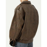 80 'S Leather Jacket Fall Loose Personality PU Leather Coat Casual Jacket Coat Men