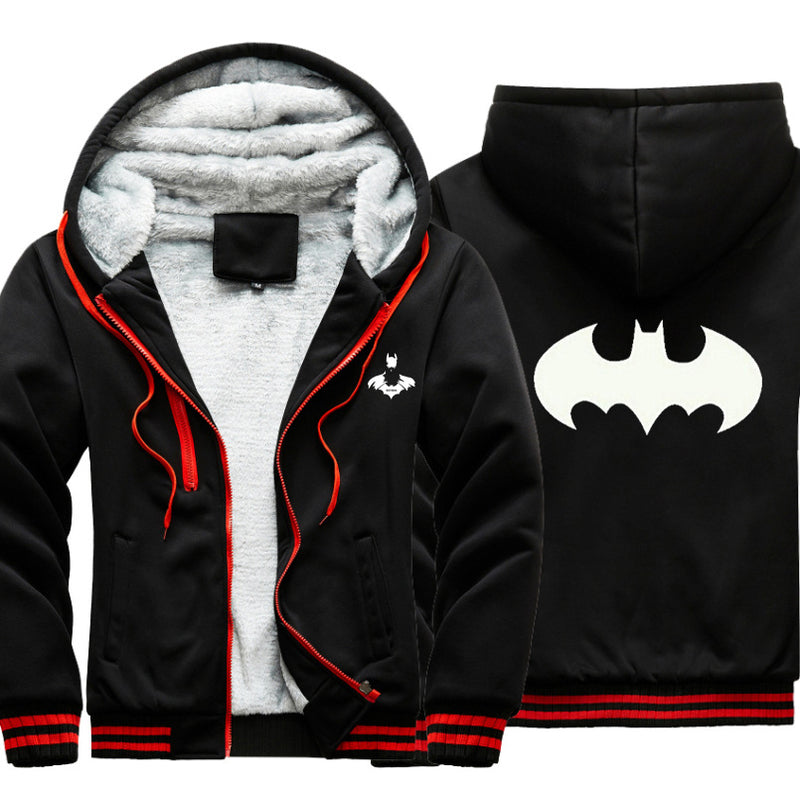 Batman Hoodie Cardigan Sports Fleece Padded