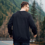 Men plus Size Sweatshirt Autumn and Winter Men's Sweater Letter Embossed Pure Bottoming Single-Wear Sweater
