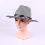 Fedora Hat Solid Color Fur Felt Hat British Retro Fedora Hat Men and Women Flat Brim Gentlemen's Hat