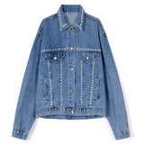 Pearl Jean Jacket Autumn Denim Jacket Women's Beaded All-Match Top Jacket