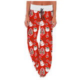 Wide Leg Floral Print Pants Loose Print Pocket Yoga Wide Leg Sports Trousers