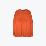 Men Fall Outfits Solid Color Loose False Two Pieces Long Sleeve T-shirt Base Simple