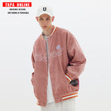 Men Fall Outfits Baseball Uniform Jacket Retro Paisley Stitching Loose Hiphop Couple Coat